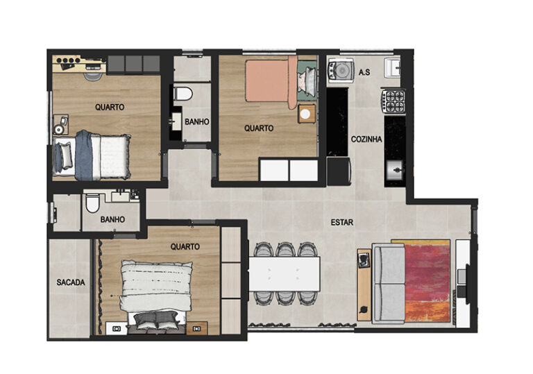 residencial marselha - planta 101