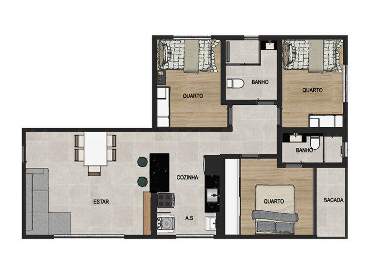 residencial marselha - planta 103