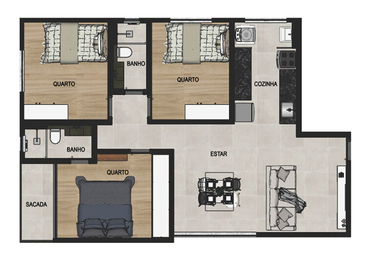 residencial marselha - planta 201 e 301