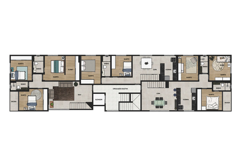 residencial marselha - planta 5° andar