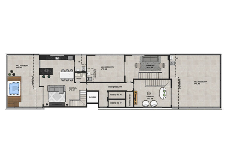 residencial marselha - planta 6° andar